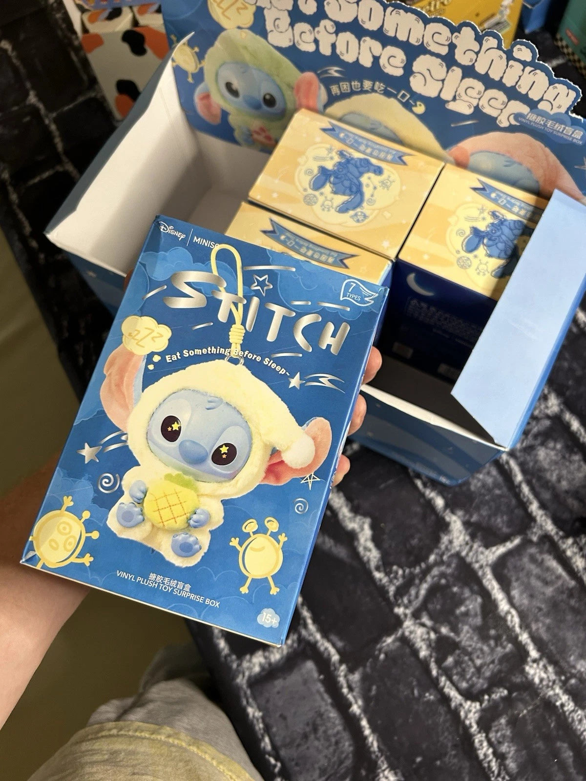 Miniso Stitch Eat Something Before Sleep Series Disney Vinyl Figure Blind Box